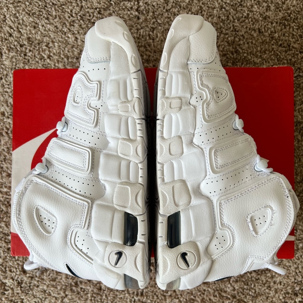 Nike Air More Uptempo White Midnight Navy Grade School GS - Picture 6 of 12